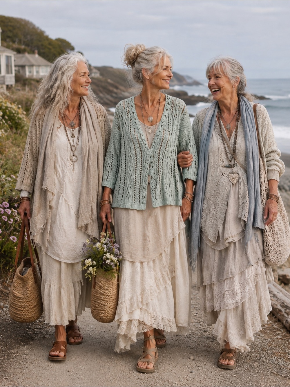 Coldwater Creek 2X Teal Cable Knit Cardigan Ramie Cotton Lagenlook Boho